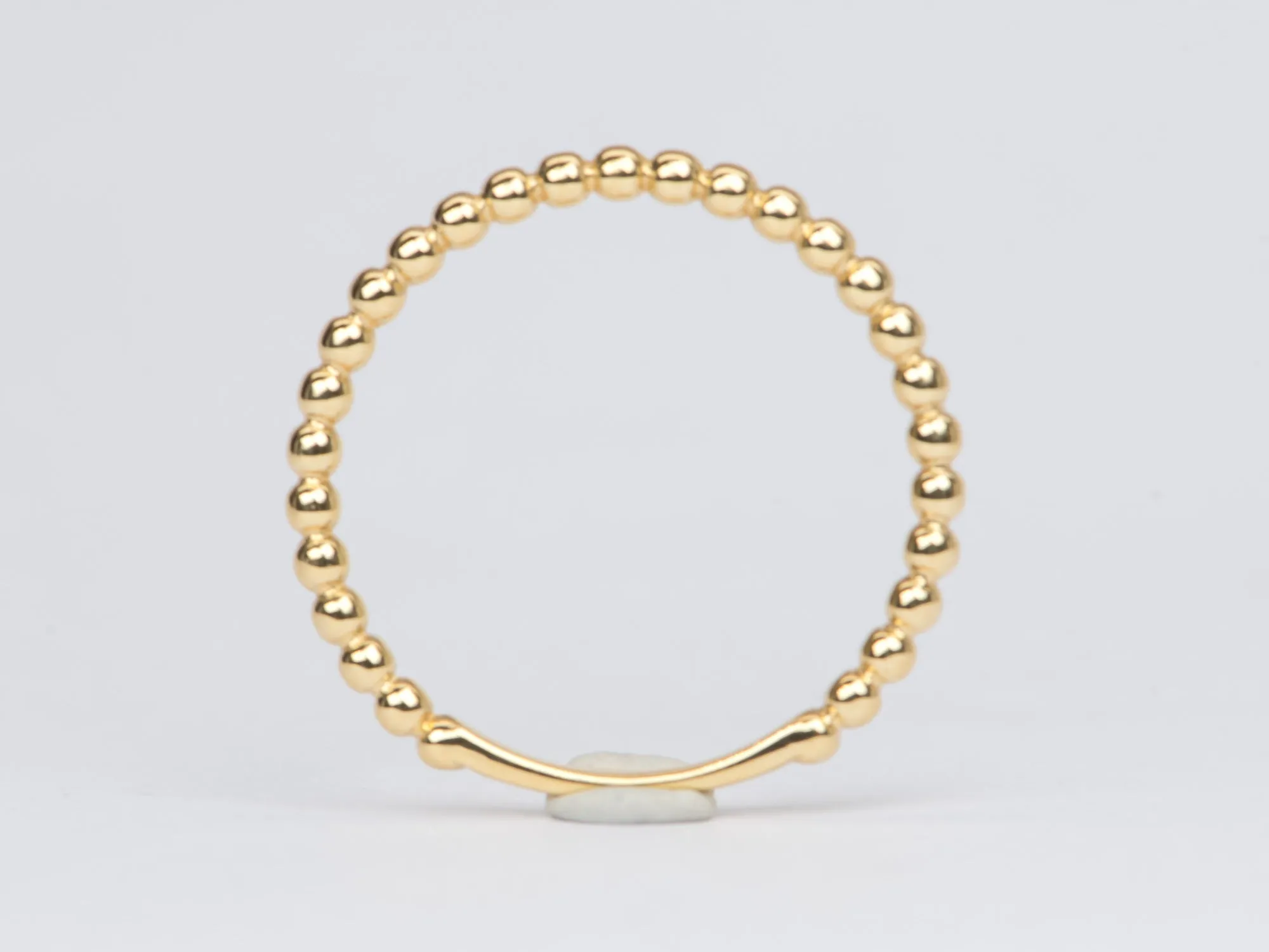 1.5mm Bead Band 18K Gold Stacking Ring R5049