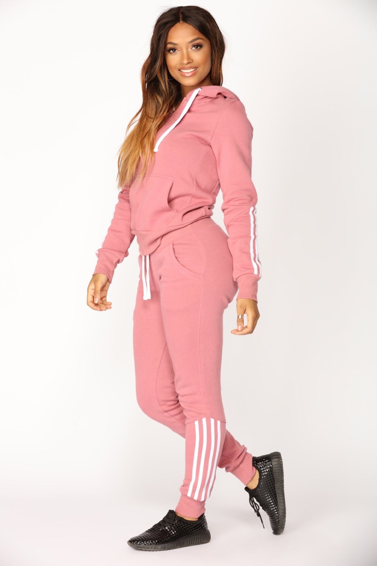 2 piece Winter Tracksuit Women Set Harajuku Sportwear Hooded Sweatshirt Zipper