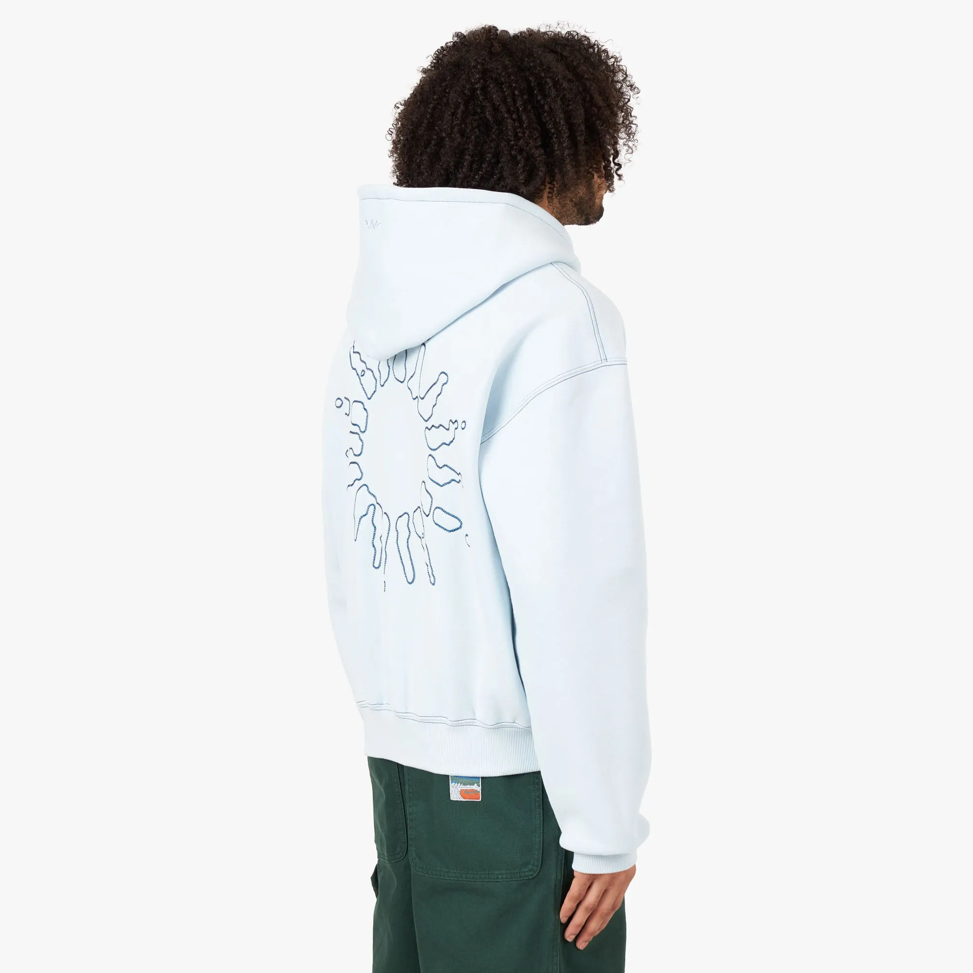 4YE Signature Logo Zip Hoodie / Baby Blue