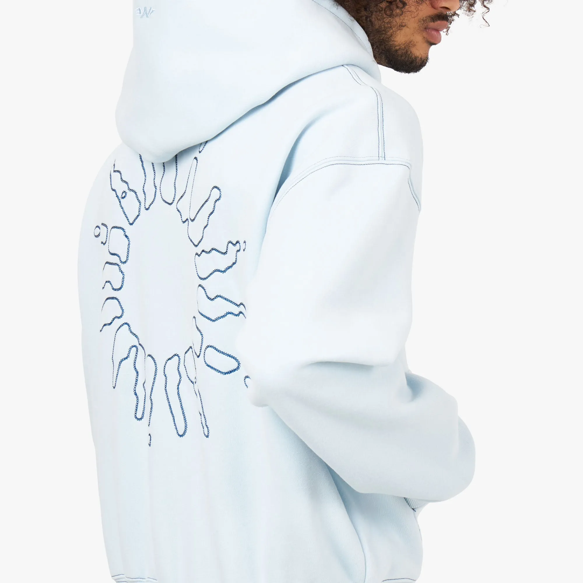 4YE Signature Logo Zip Hoodie / Baby Blue