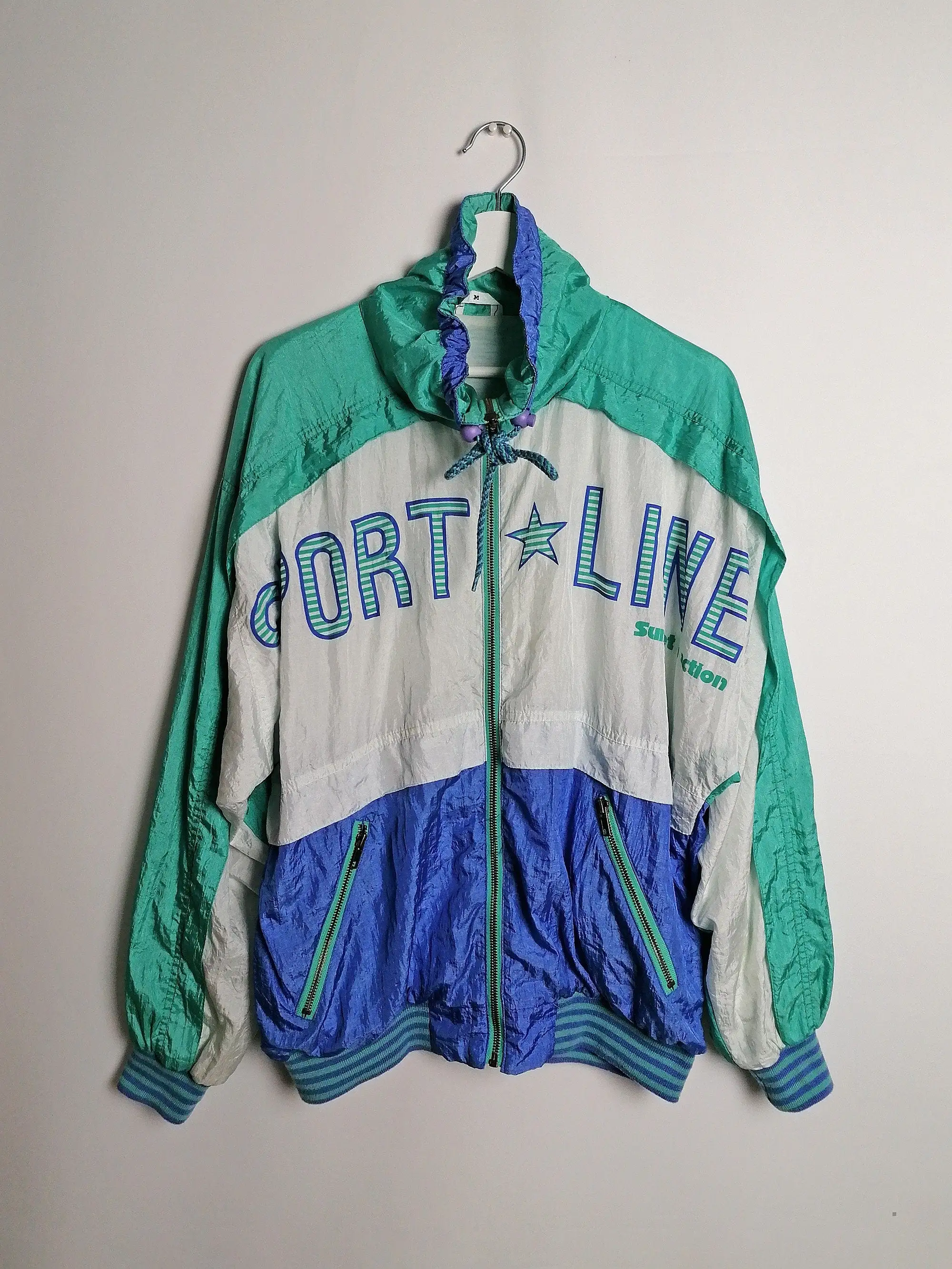 90's SPORTLINE Unisex Oversized Retro Windbreaker Track Jacket - size M-L