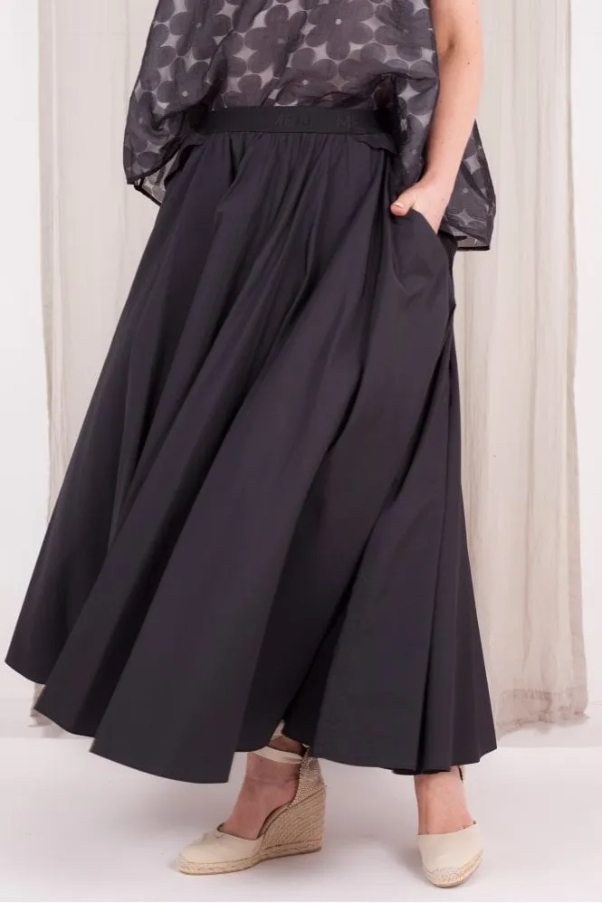 A-Line Midi Skirt in Black    