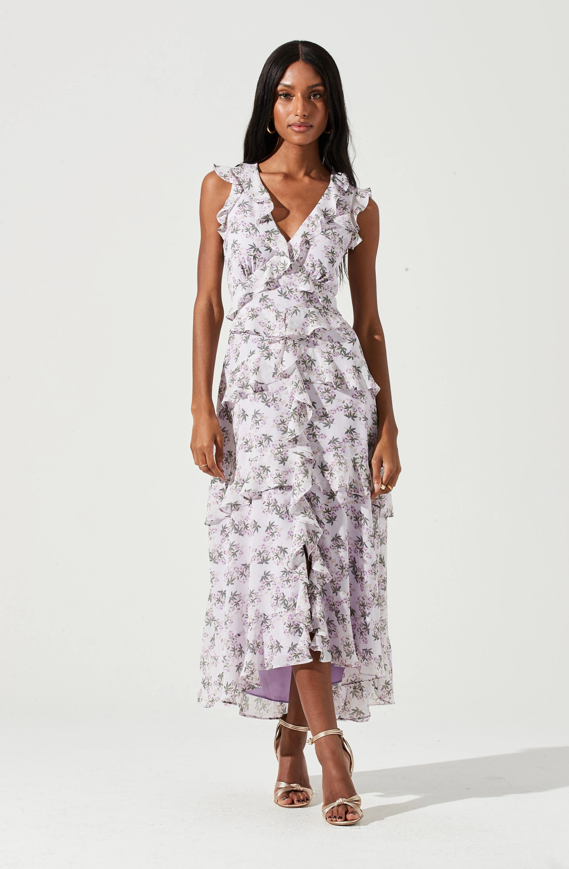 Allie Floral Ruffle Maxi Dress