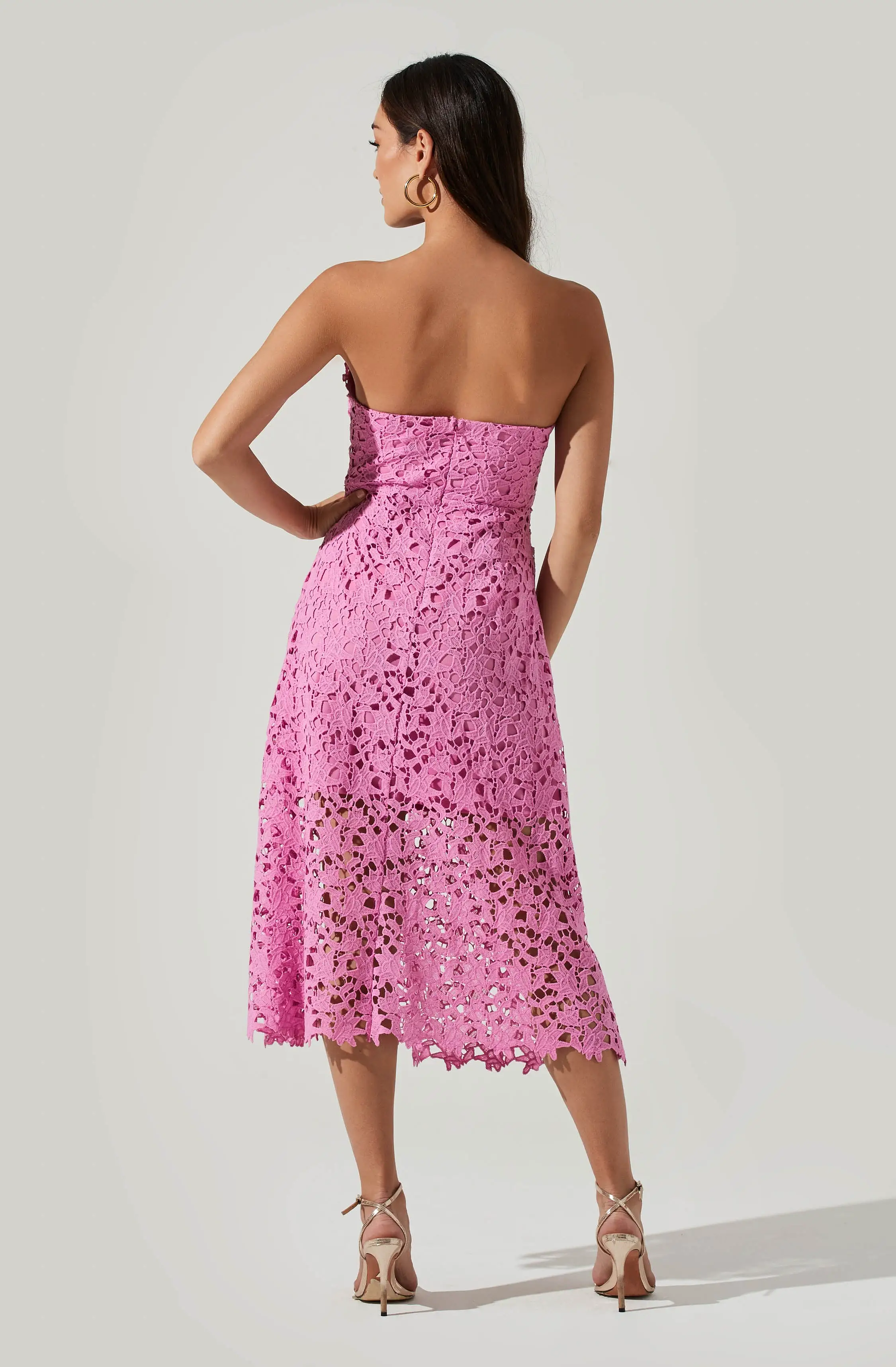 Anaya Strapless Lace Midi Dress