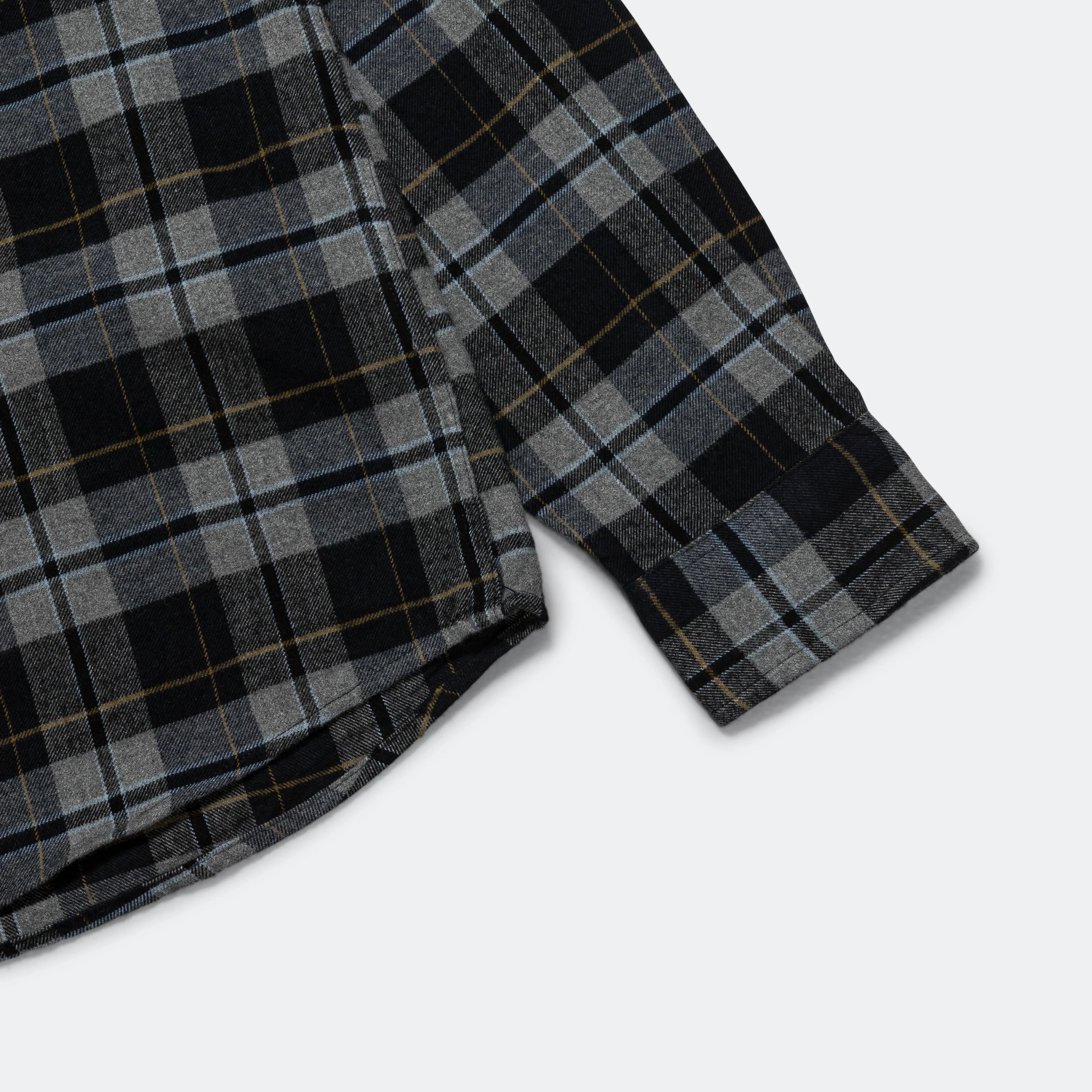 Anton Brushed Flannel Check - Medium Grey