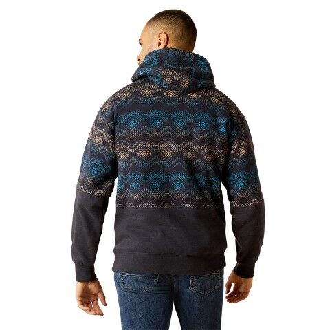 Ariat Men's Color Block Hoodie in Navy