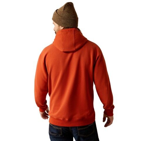 Ariat Men's Forest Badge Hoodie in Dark Orange