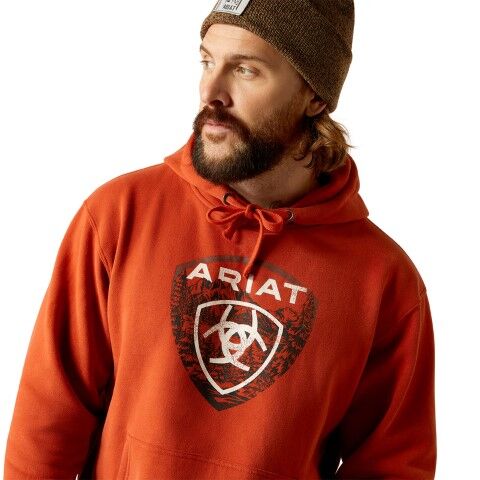 Ariat Men's Forest Badge Hoodie in Dark Orange