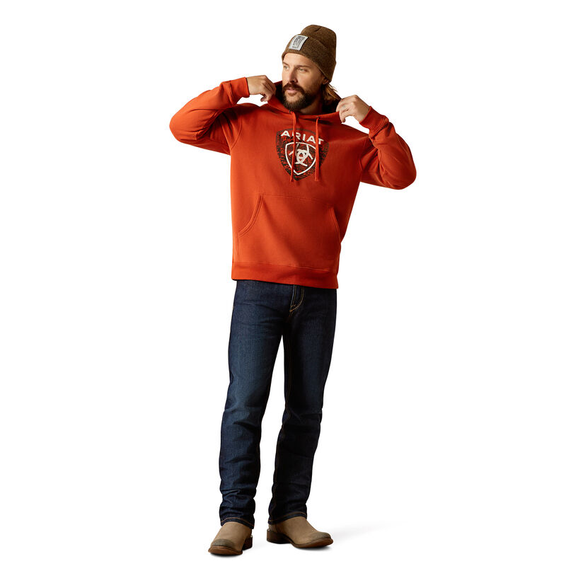 Ariat Men's Forest Badge Hoodie in Dark Orange