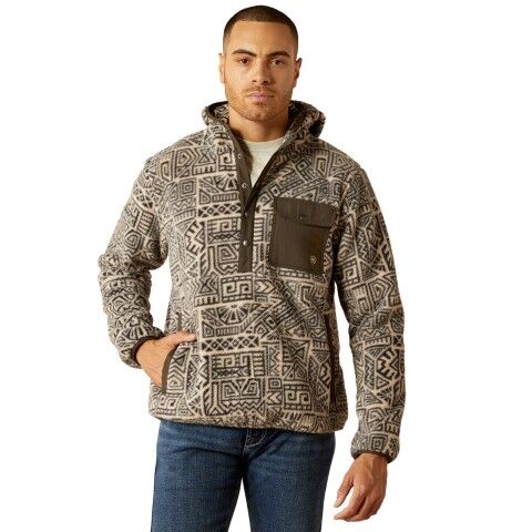 Ariat Men's Polar Bear Fleece Hoodie in Light Brindle