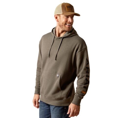 Ariat Men's Rebar Graphic Hoodie in Beluga Heather