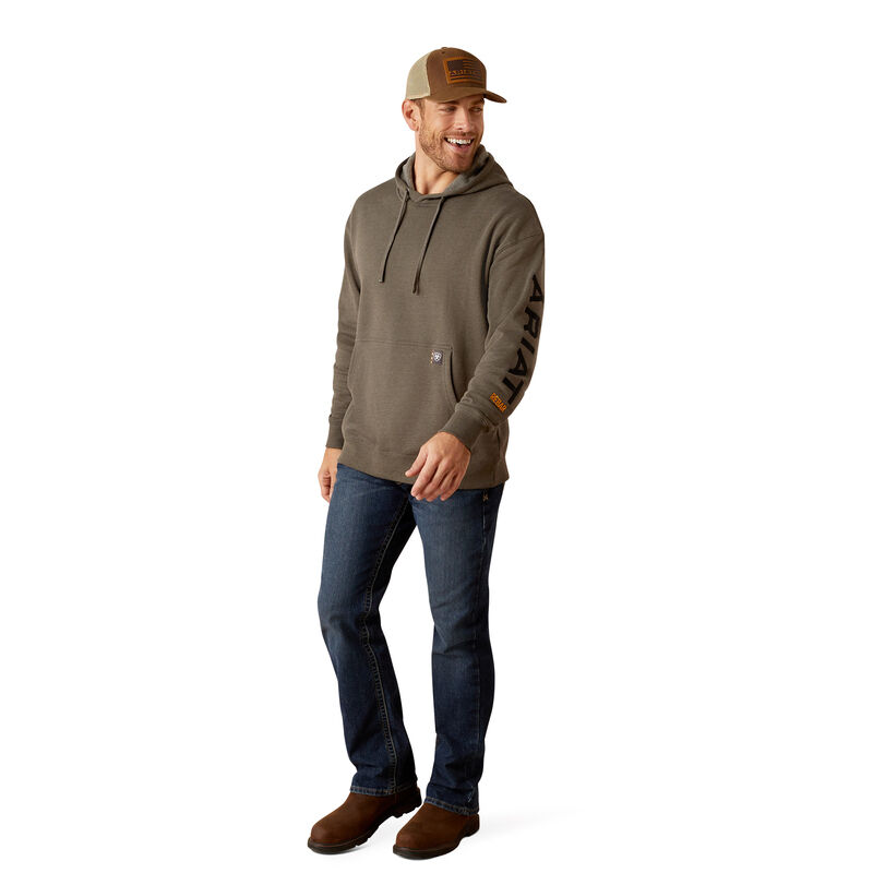 Ariat Men's Rebar Graphic Hoodie in Beluga Heather