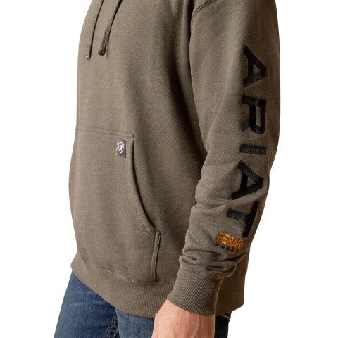 Ariat Men's Rebar Graphic Hoodie in Beluga Heather