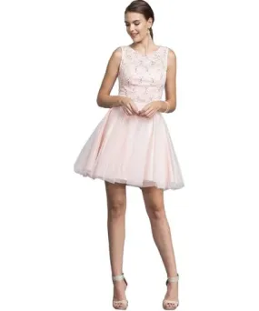 Aspeed Design Sleeveless Lace and Tulle Cocktail Dress