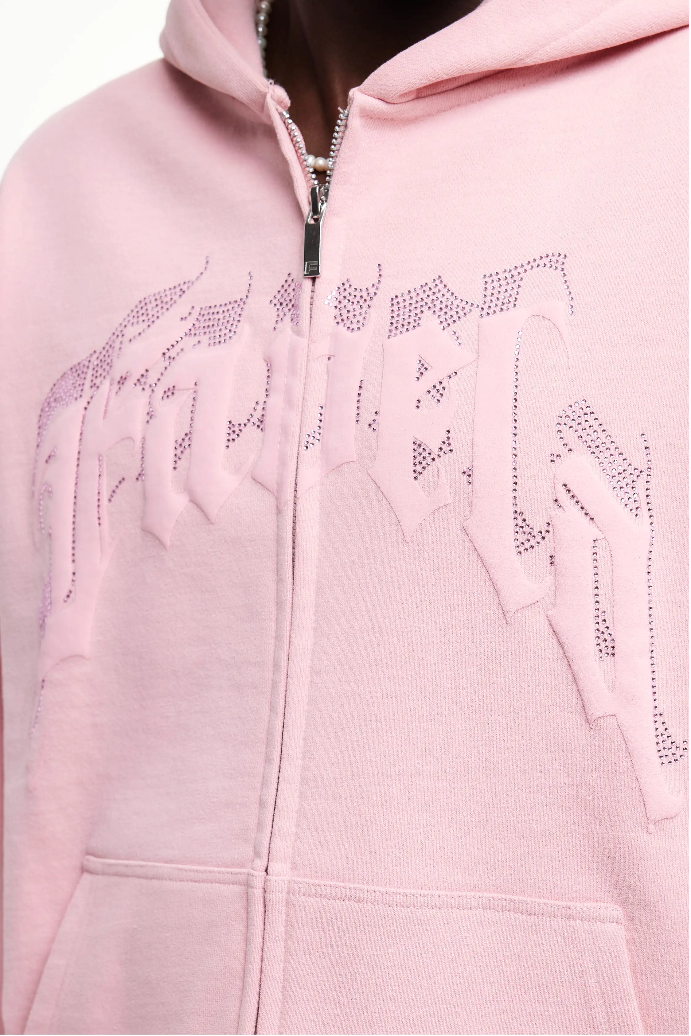 AVES RHINESTONE PINK FRONTZIP