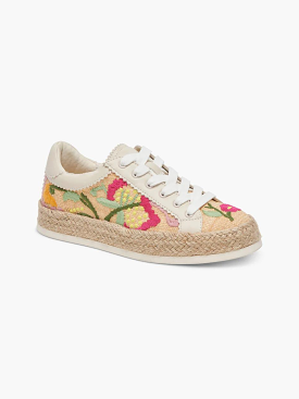 Azalia Floral Raffia Sneakers