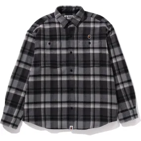 BAPE CHECK APE HEAD ONE POINT FLANNEL SHIRT MENS