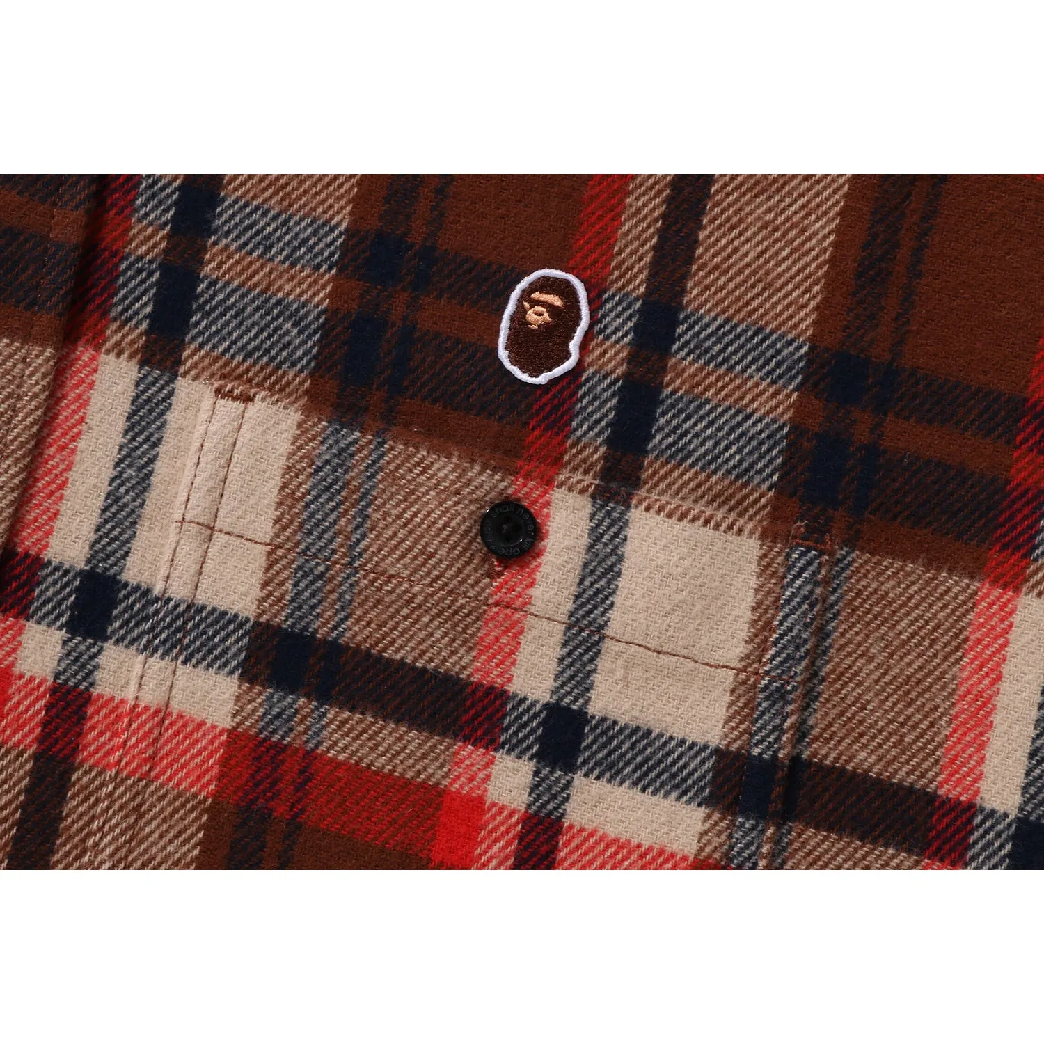 BAPE CHECK APE HEAD ONE POINT FLANNEL SHIRT MENS