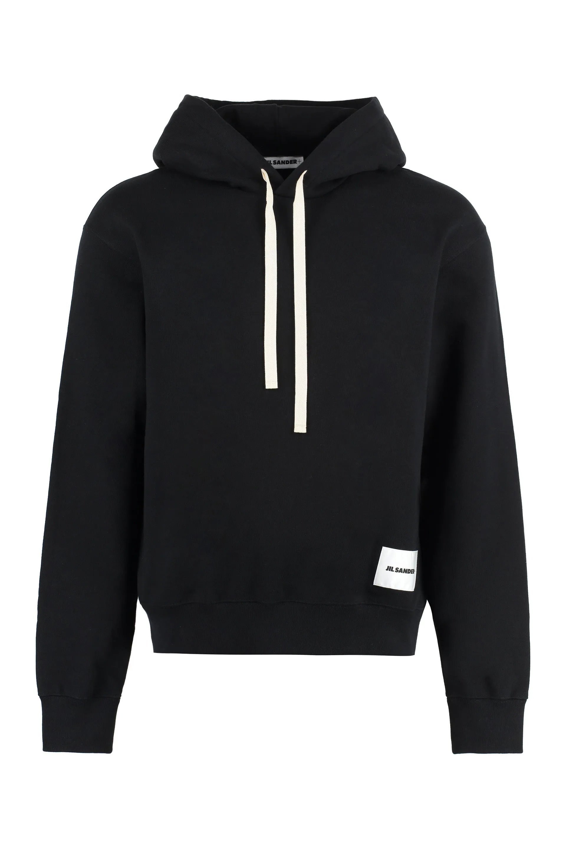 BLACK HOODIE WITH LOGO PATCH