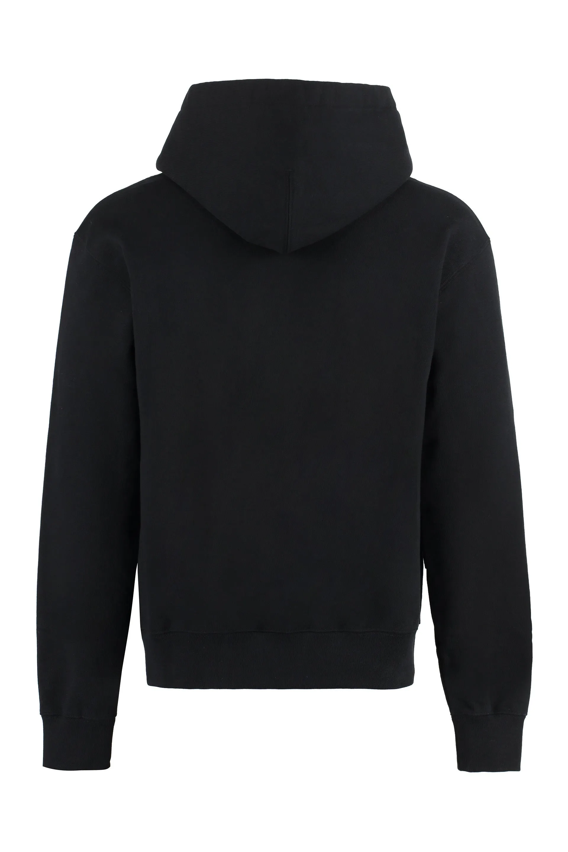 BLACK HOODIE WITH LOGO PATCH