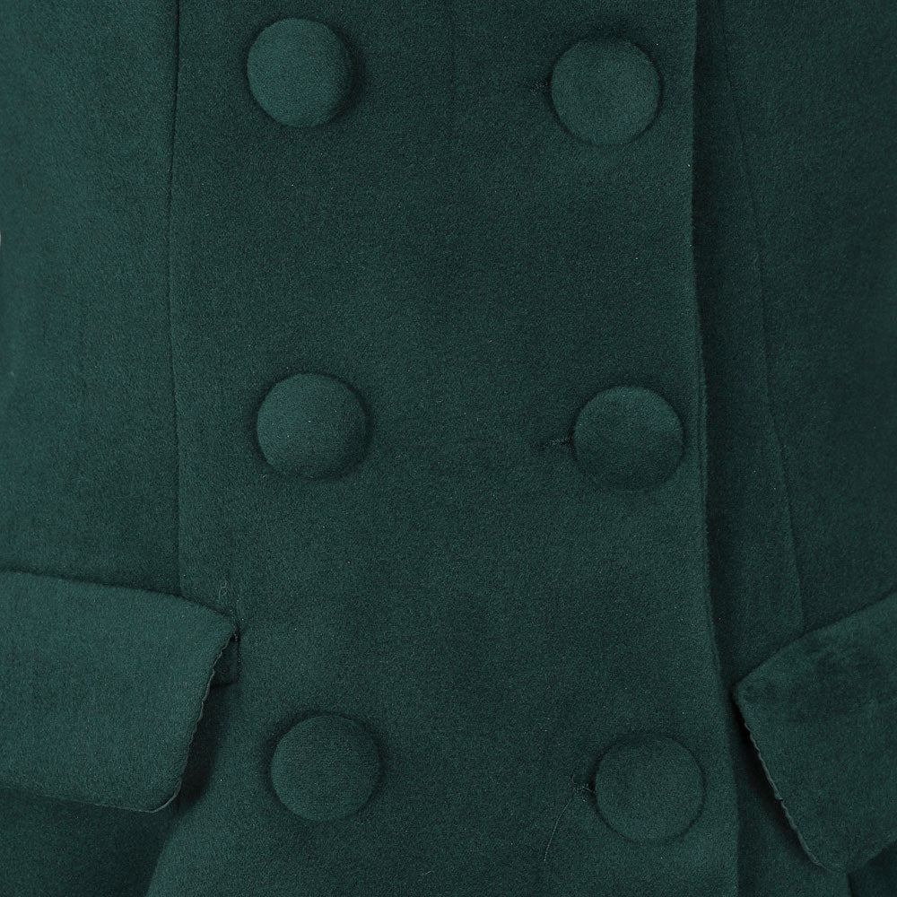 Bottle Green Vintage Inspired Classic Swing Coat