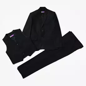 Boys Coat Pant 3PC Suit -BLACK