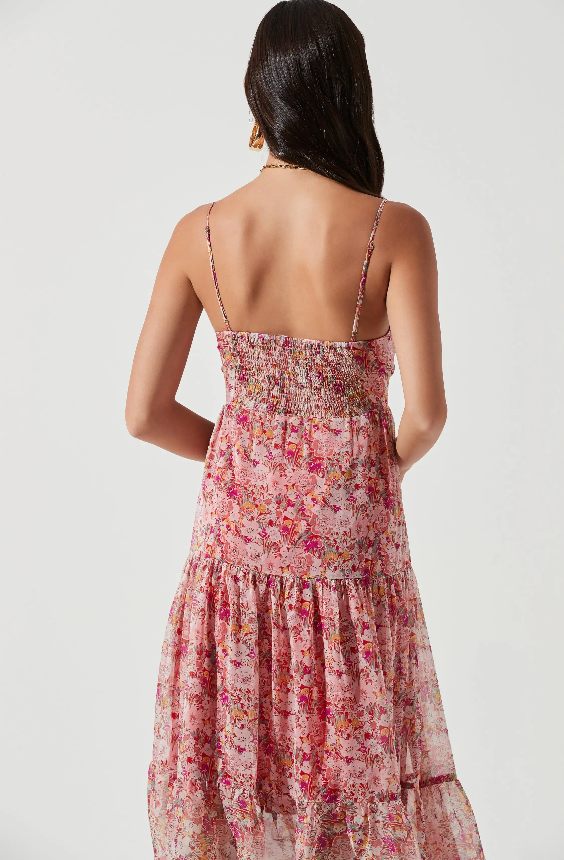 Brandy Floral Cinched Front Cutout Maxi Dress