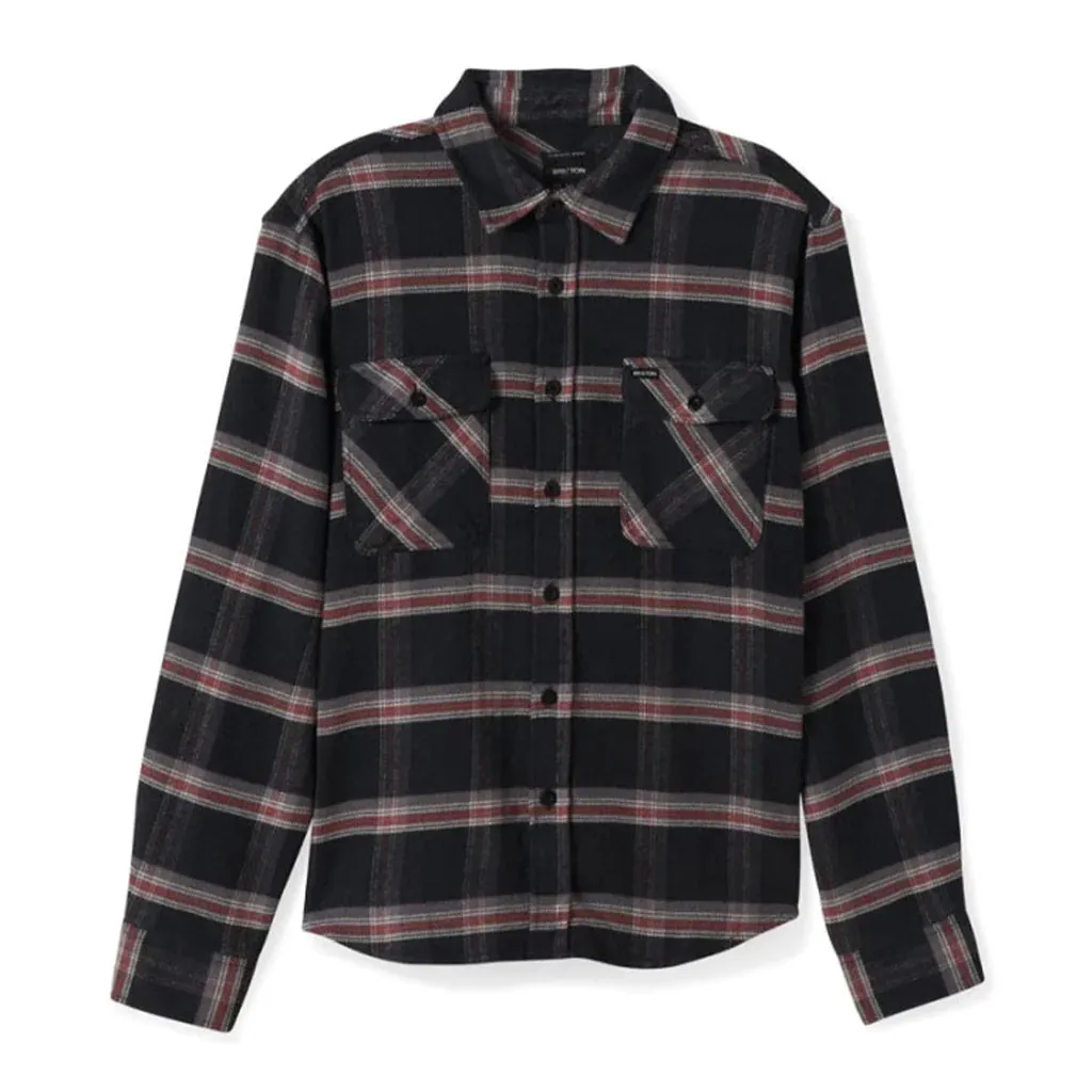 Brixton Bowery Fleece L/S Flannel Black/ Charcoal/ Off White