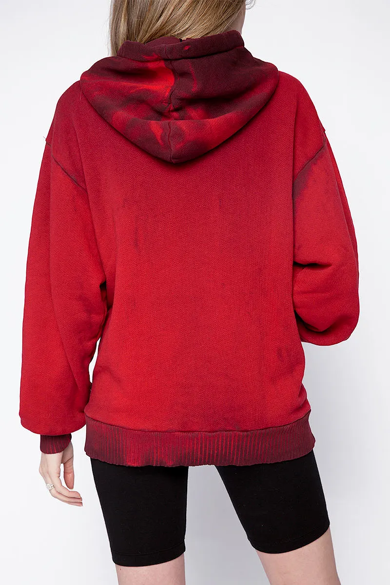 Brooklyn Oversized Hoodie in Ruby Mix