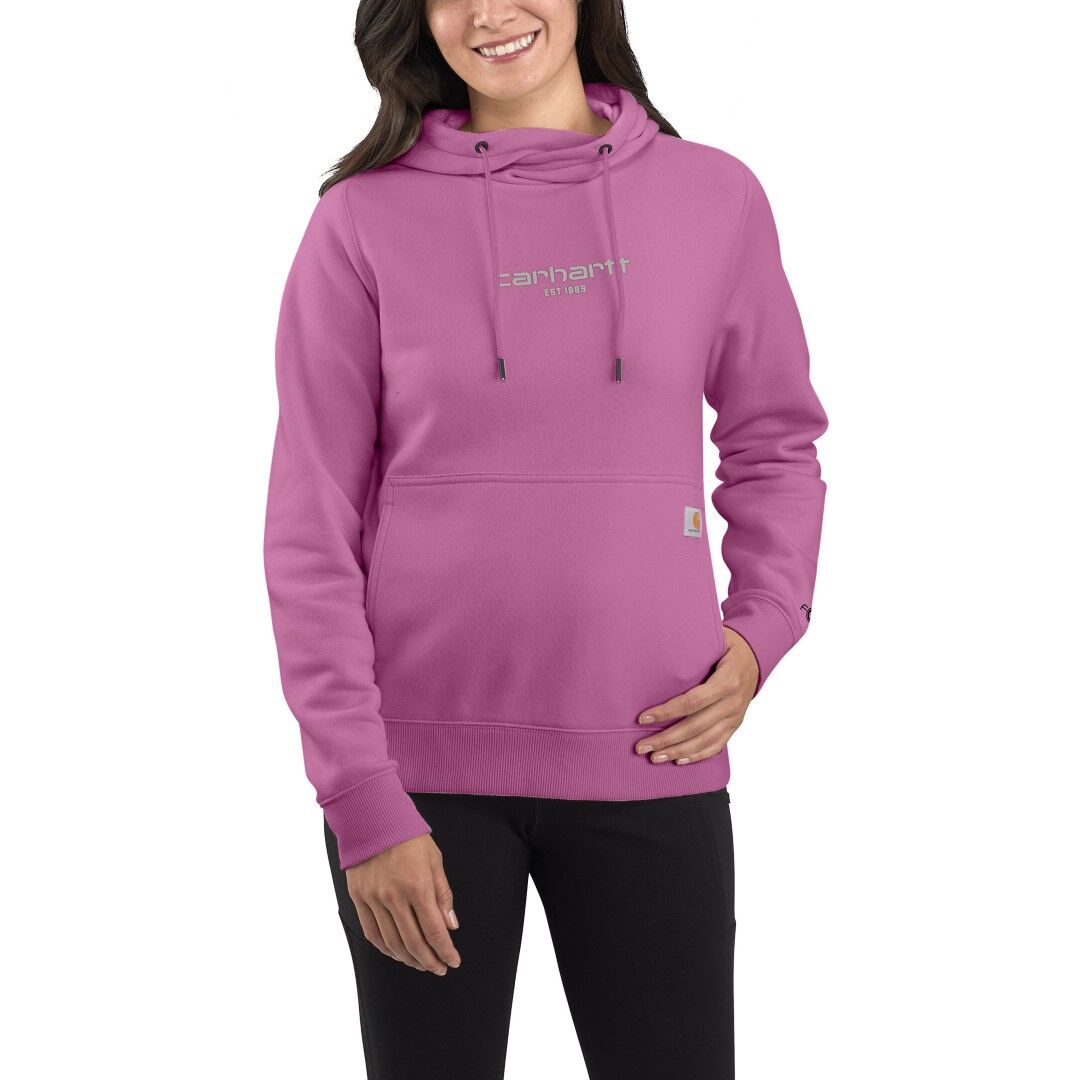 Carhartt Women's Force Relaxed Fit Lightweight Graphic Hoodie in Thistle