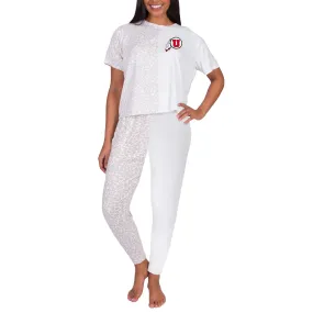 Concepts Sport Utah Utes Women's Cream Team Logo Brightside Top & Pants Set