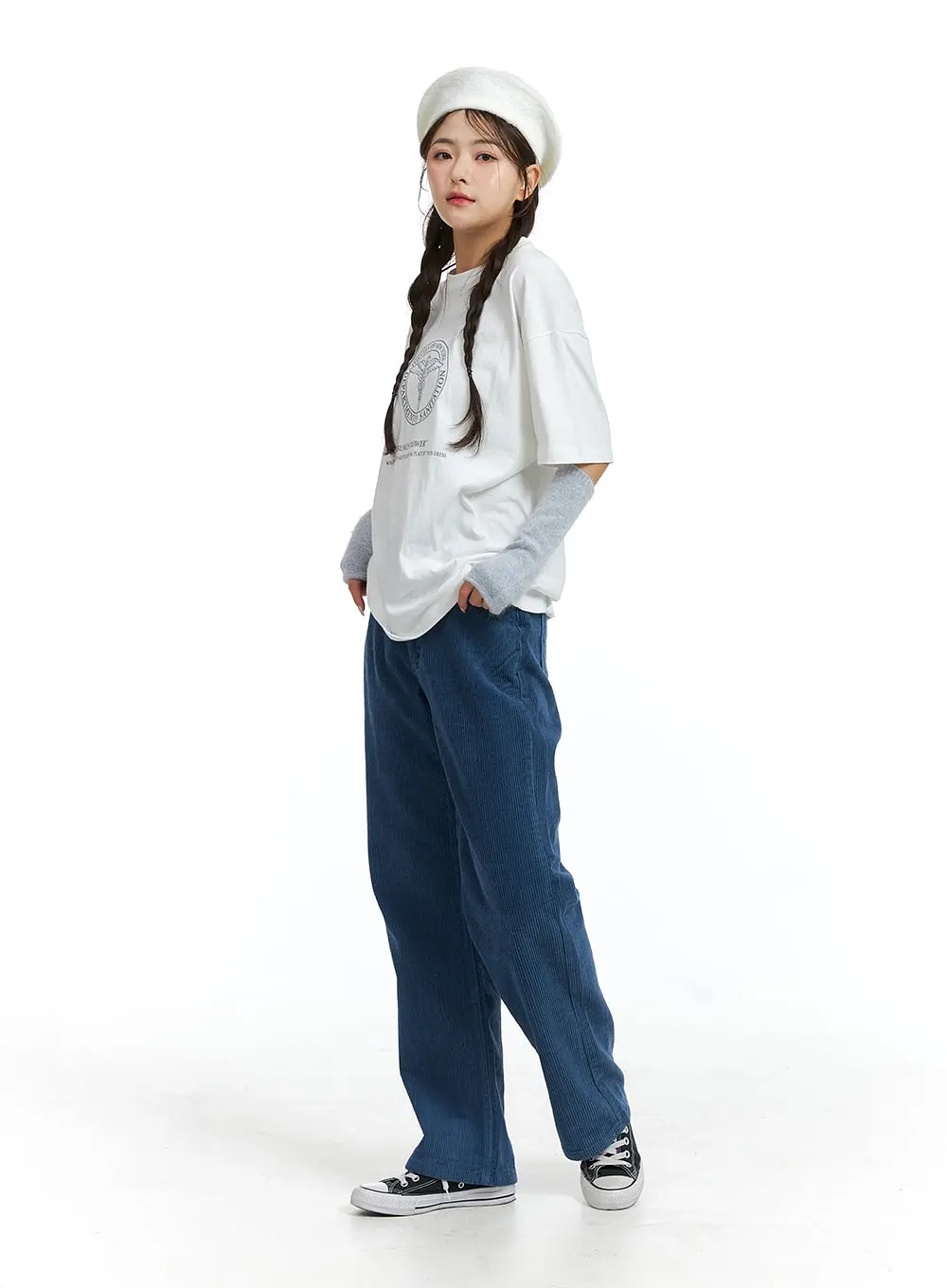 Corduroy Wide Cotton Pants OJ409