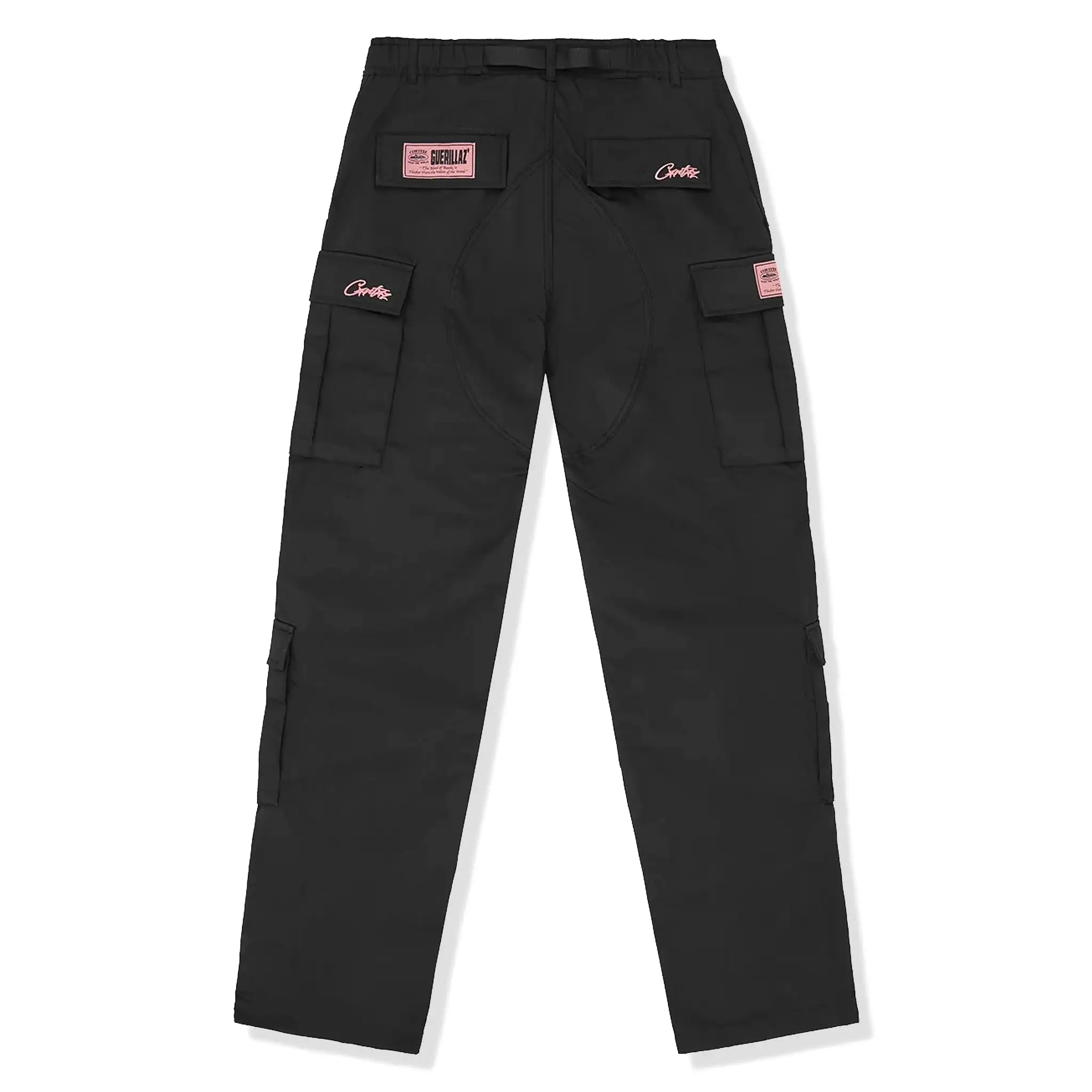 Corteiz Guerillaz Black Pink Cargo Pants