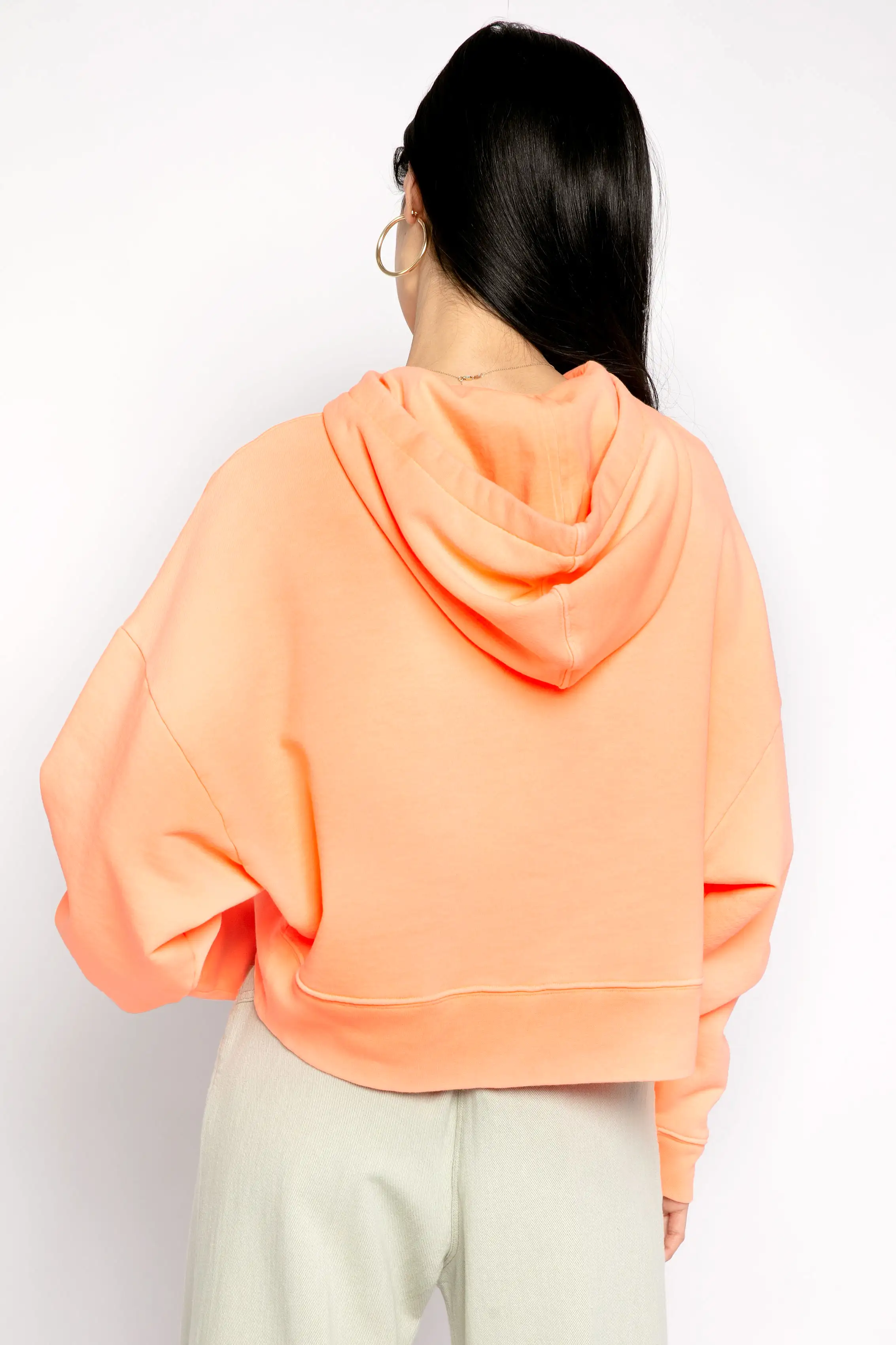 Cotton Hoodie in Light Orange