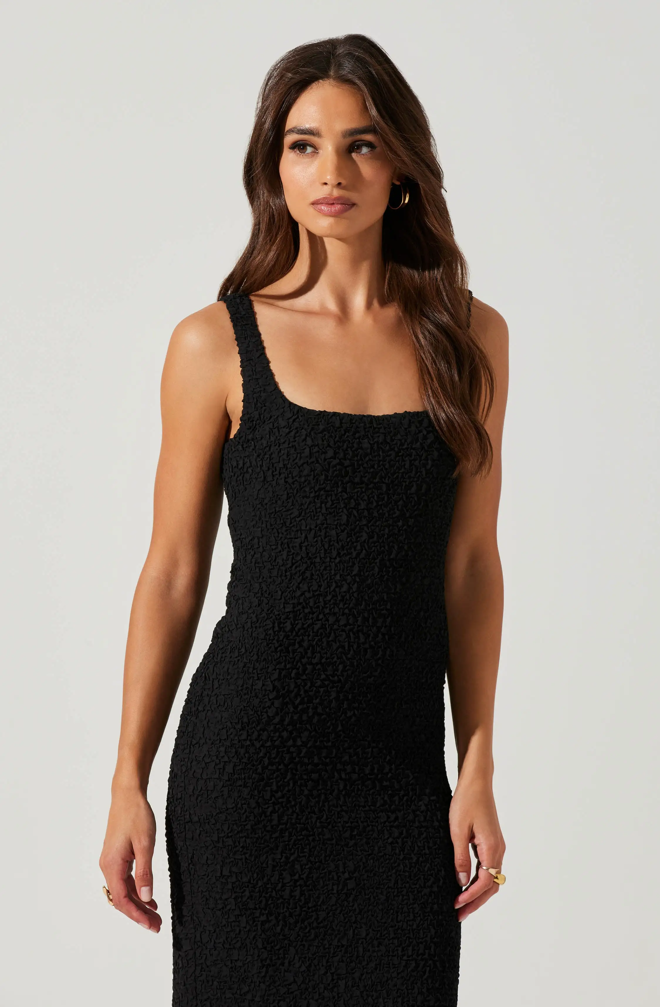 Crisanta Textured Midi Dress