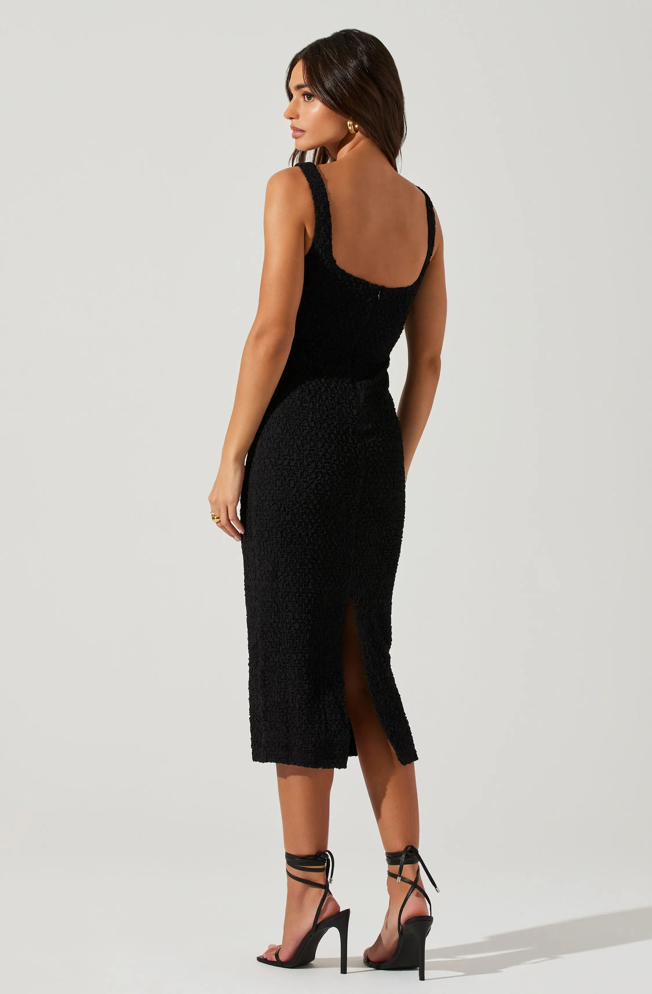 Crisanta Textured Midi Dress