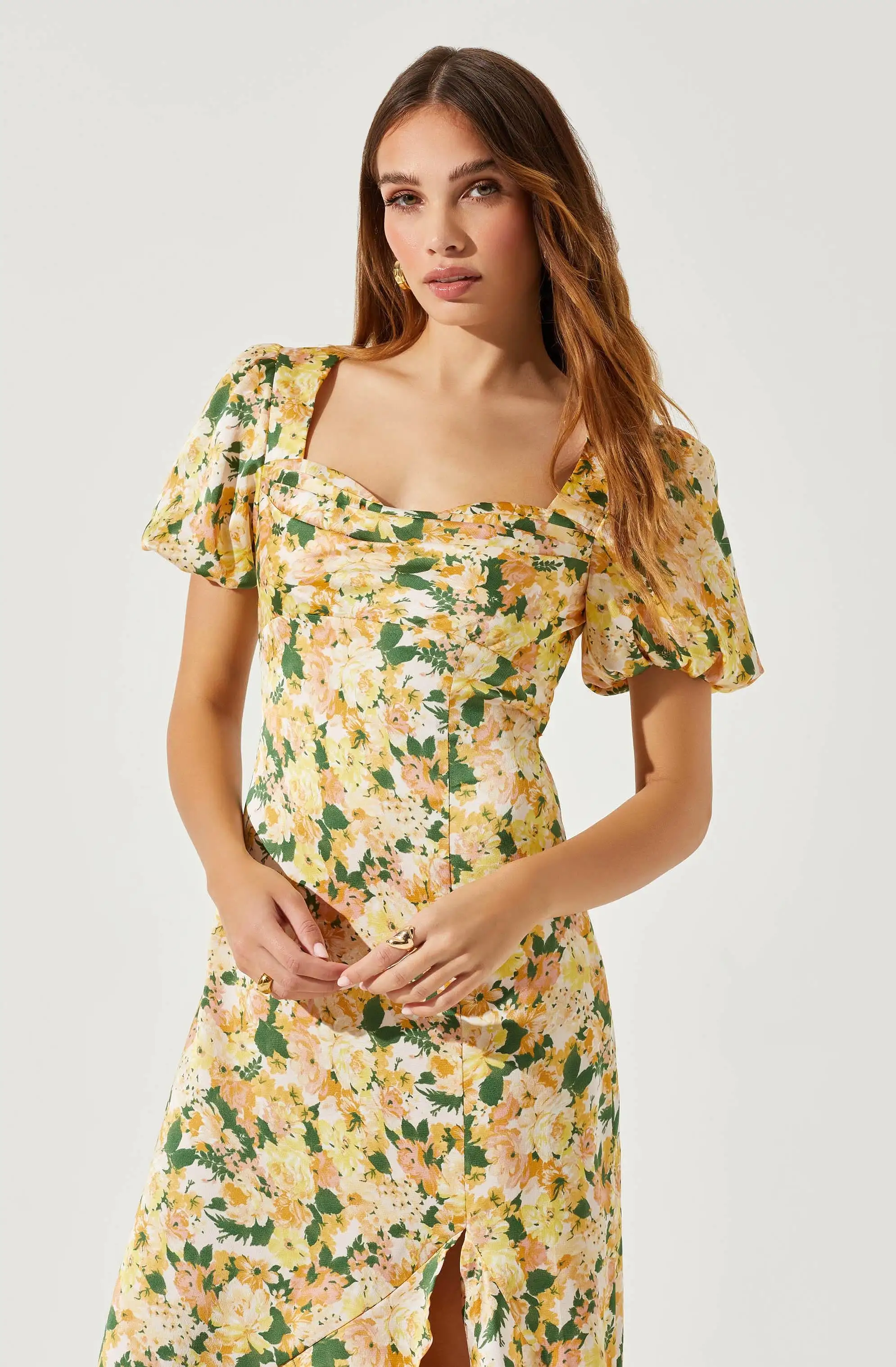 Dayanara Puff Sleeve Floral Maxi Dress