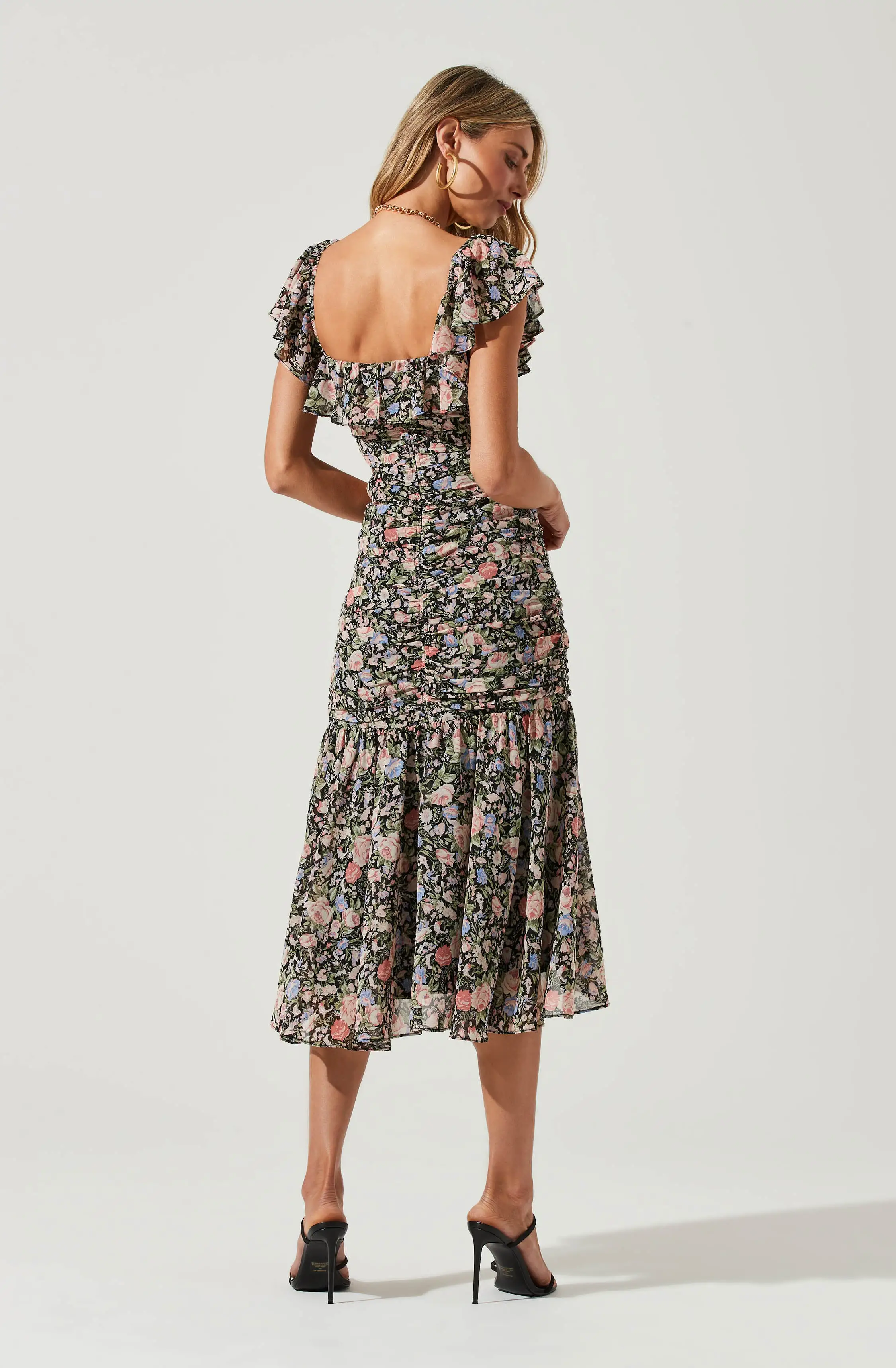 Devereaux Cutout Floral Midi Dress