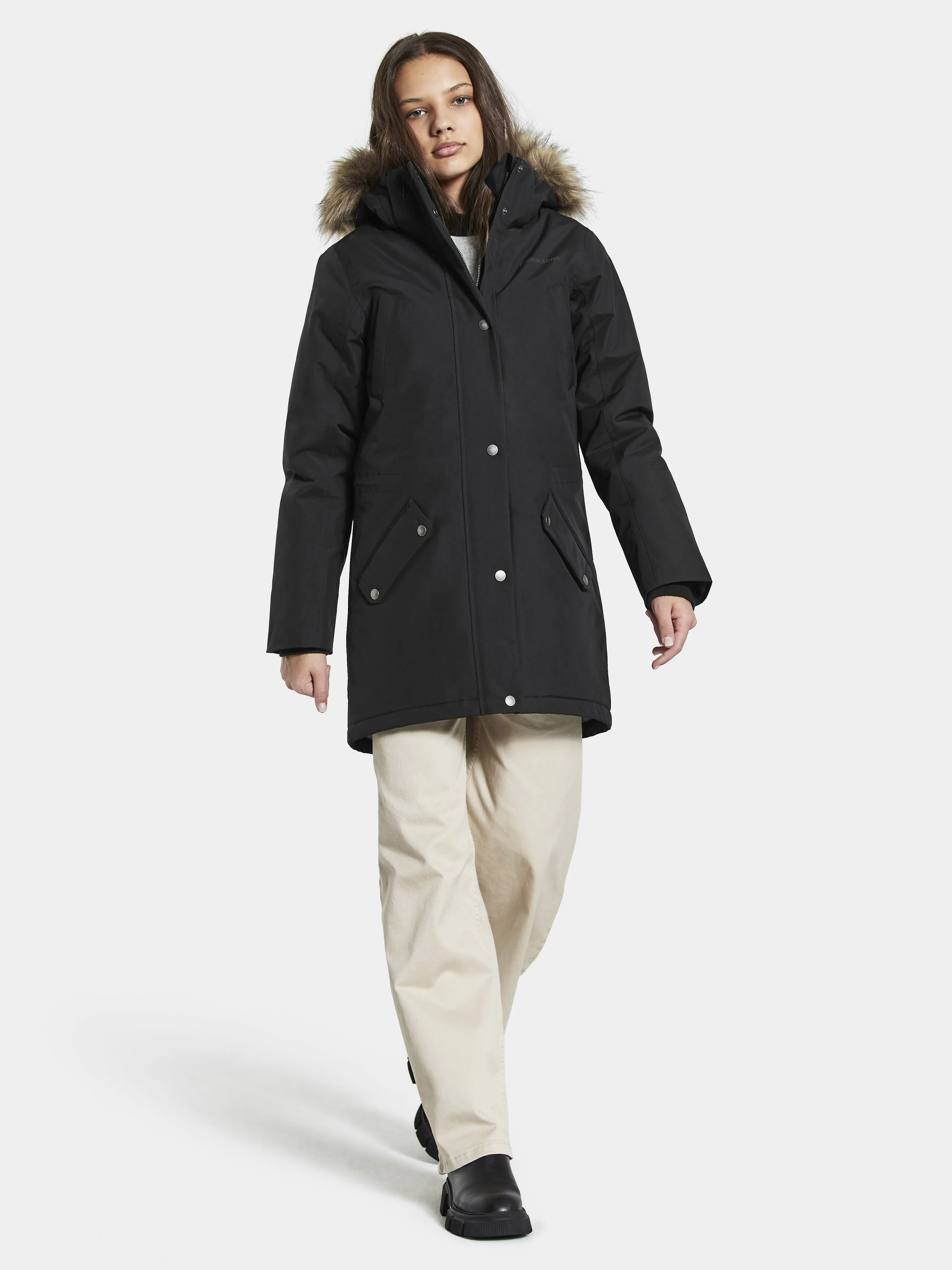 Didriksons Girl's Arina Parka Black | Buy Didriksons Girl's Arina Parka Black here | Outnorth