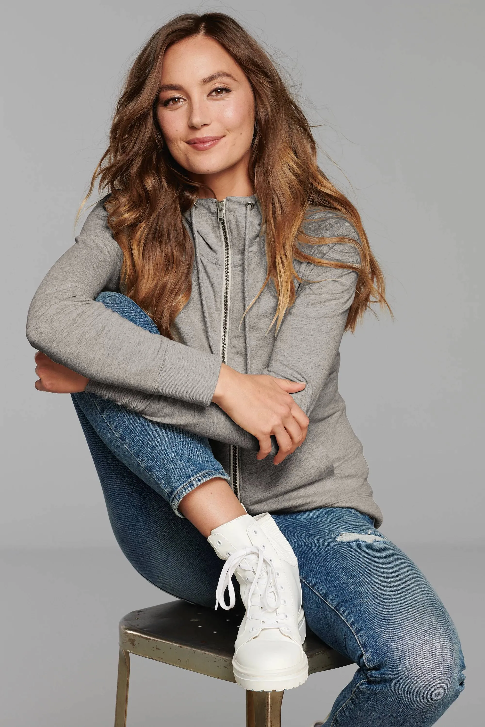 District Ladies Featherweight French Terry Full-Zip Hoodie