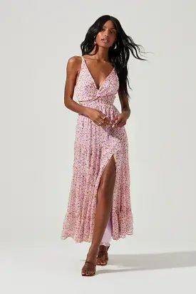 Elsa Floral Front Slit Maxi Dress