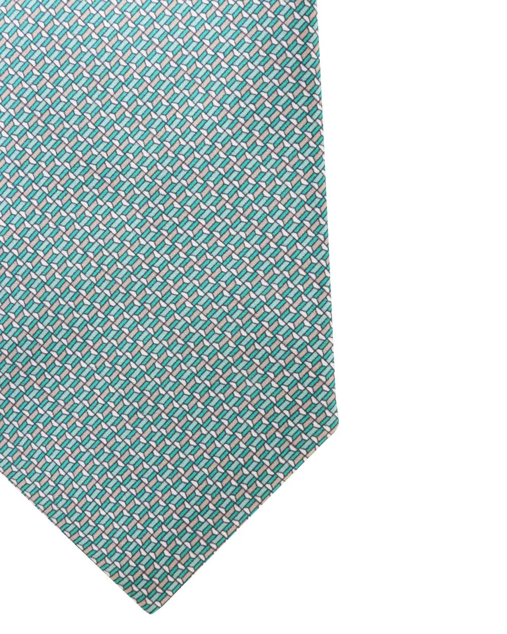 Emerald and Flannel Micro Patterned Tie