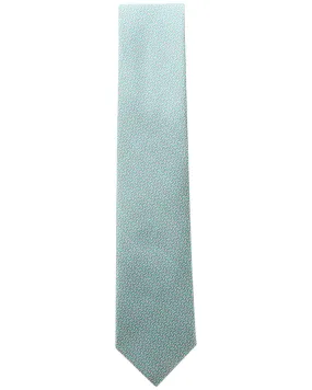 Emerald and Flannel Micro Patterned Tie