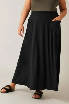 EVANS Curve Black Maxi Skirt