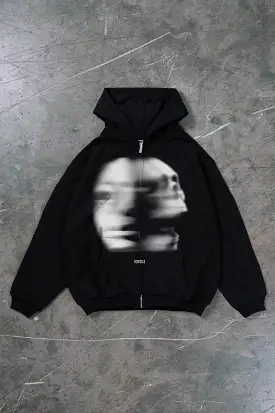 FADED FACE BLACK FRONTZIP