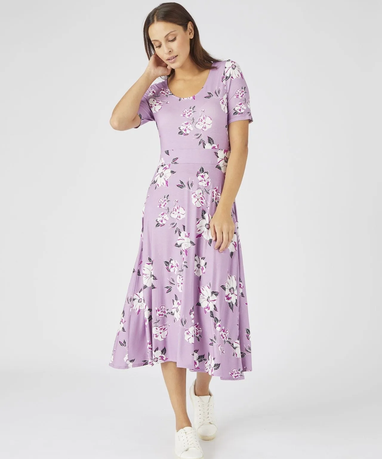 Floral Print Comfort Stretch Dress