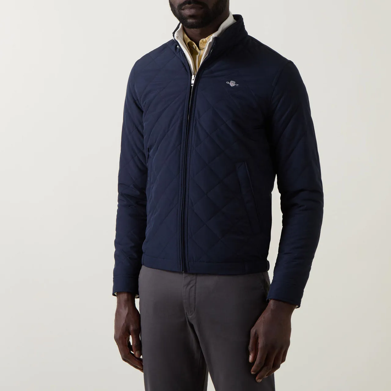 GANT The Sustainable Edit Quilted Zip-Through Windbreaker - Navy