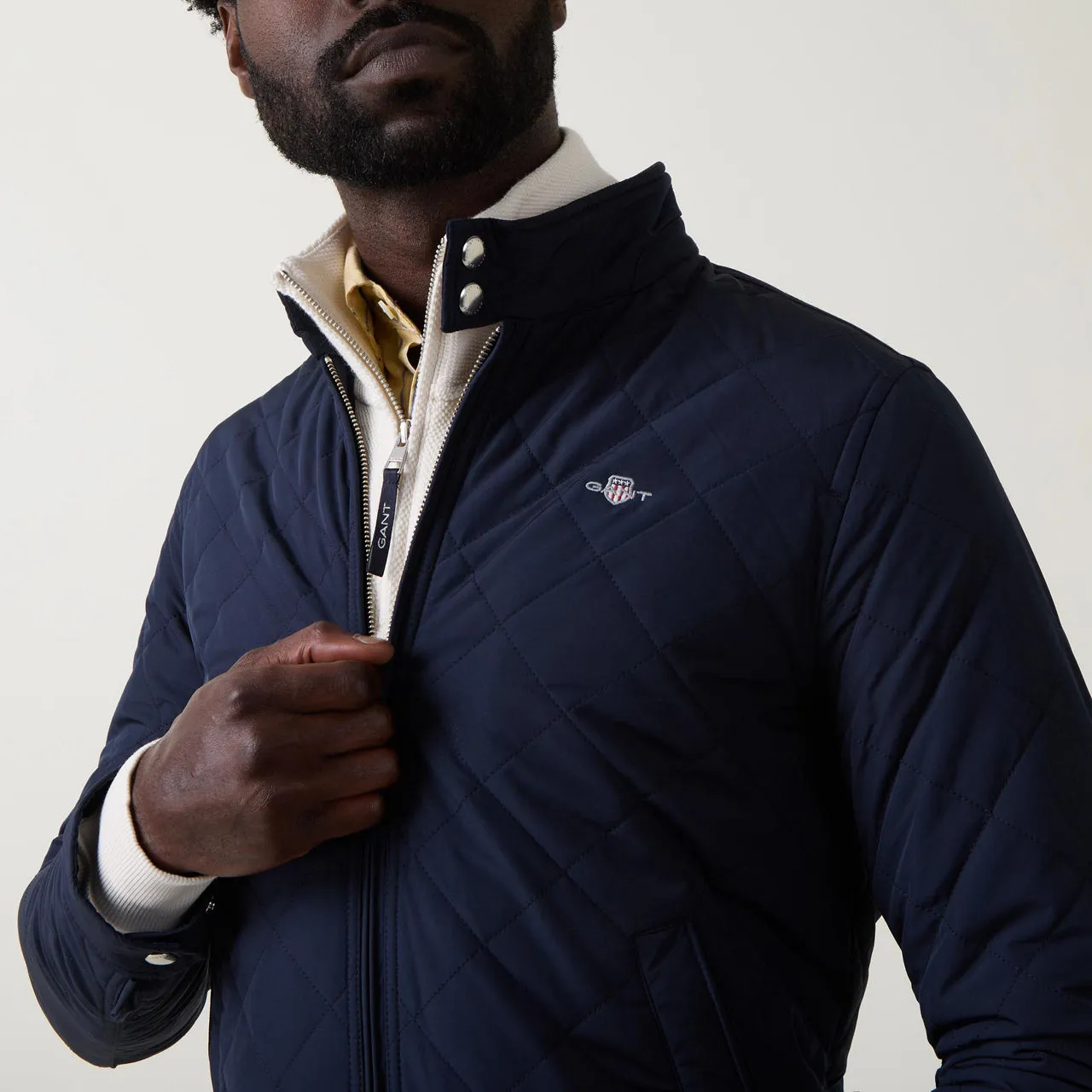 GANT The Sustainable Edit Quilted Zip-Through Windbreaker - Navy