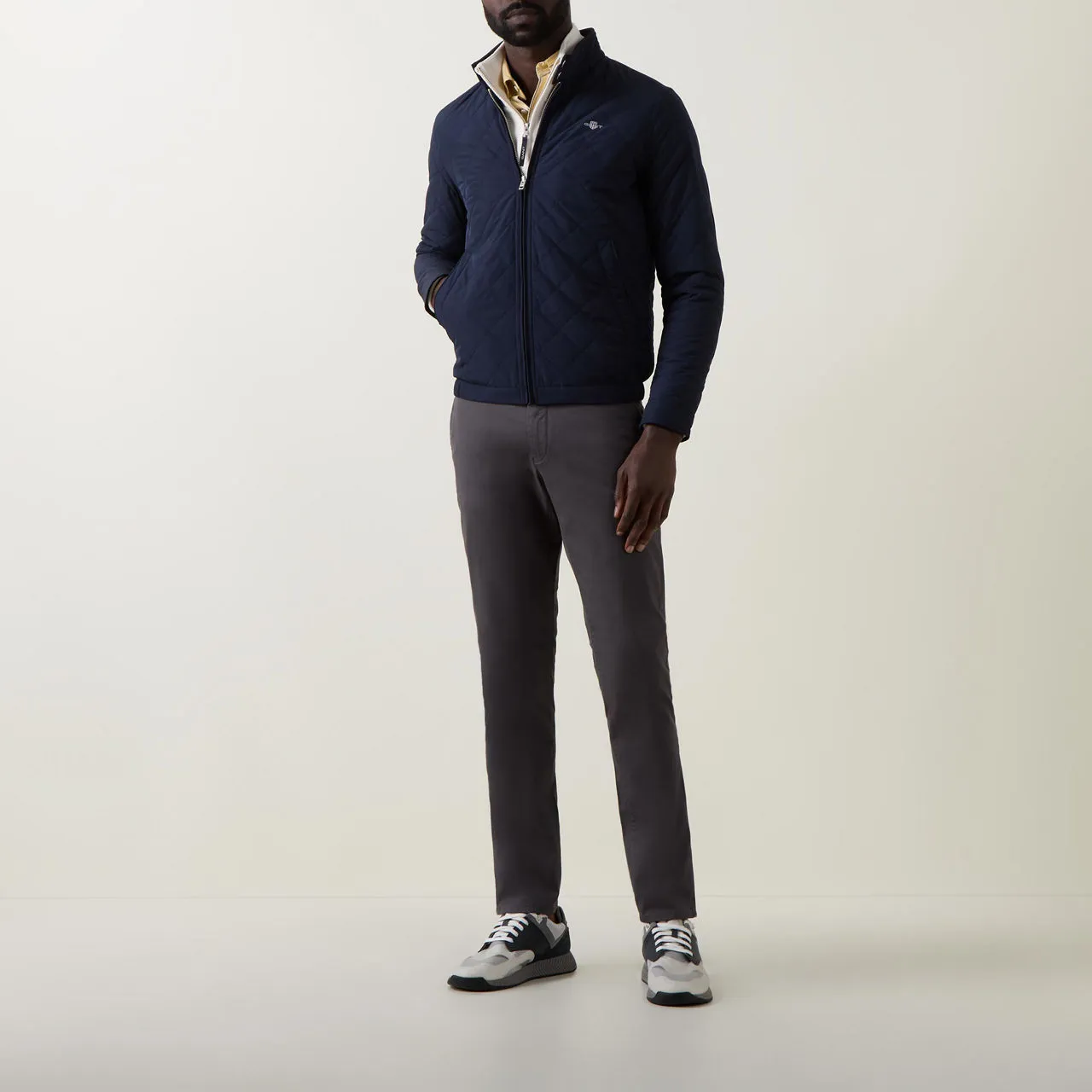 GANT The Sustainable Edit Quilted Zip-Through Windbreaker - Navy