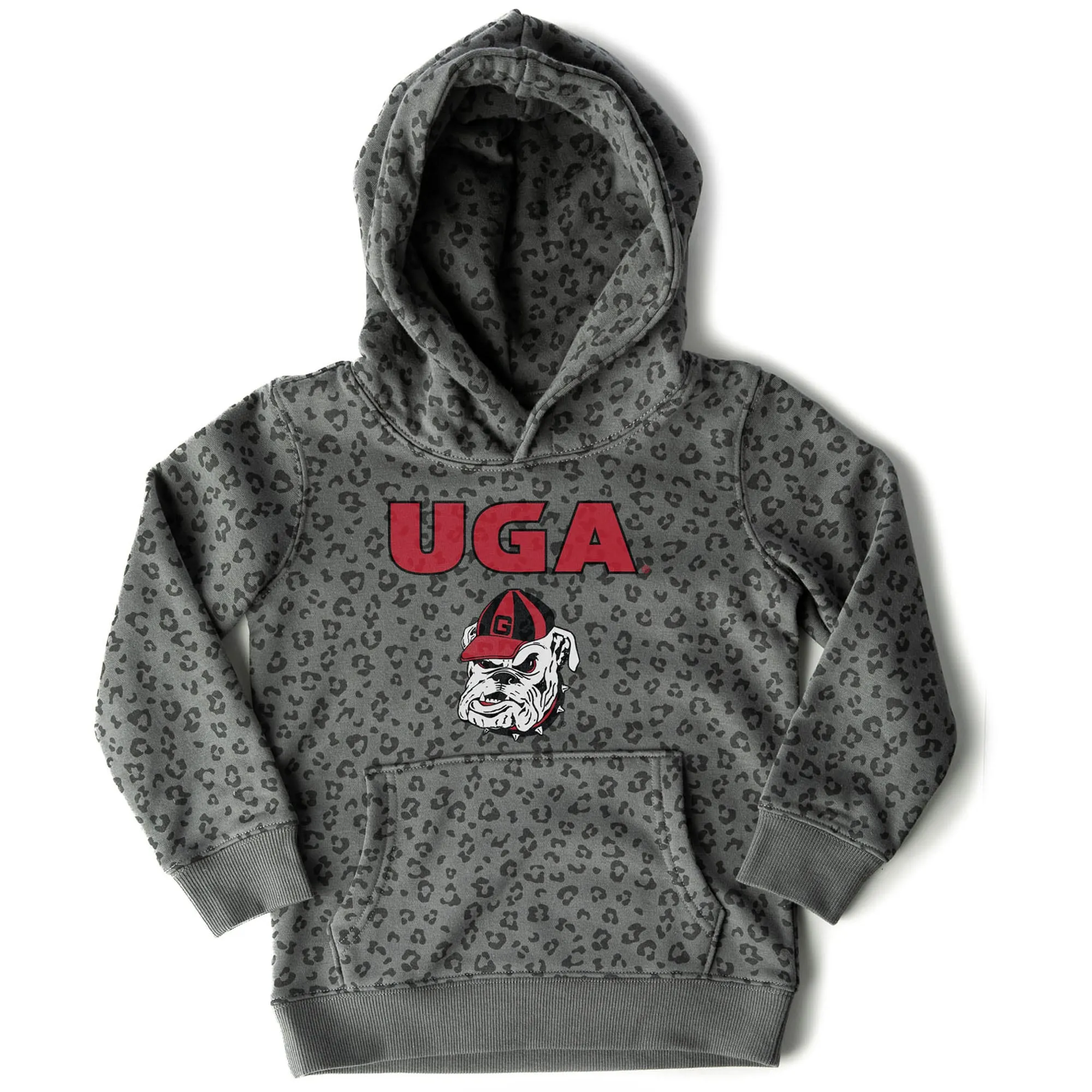 Girls Youth Gameday Couture  Black Georgia Bulldogs Running Wild Leopard Print Pullover Hoodie